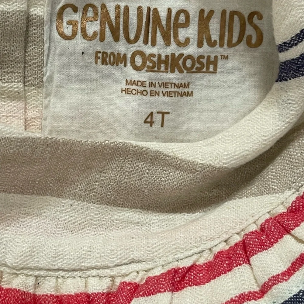 Genuine Kids From OshKosh Girl's Size 4T Striped Sleeveless Jumpsuit